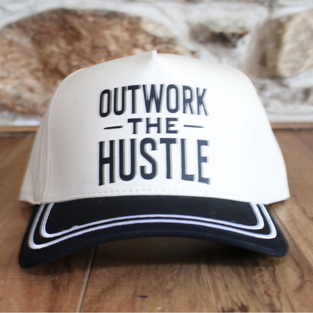 Cream and Black Outwork The Hustle Snap Back